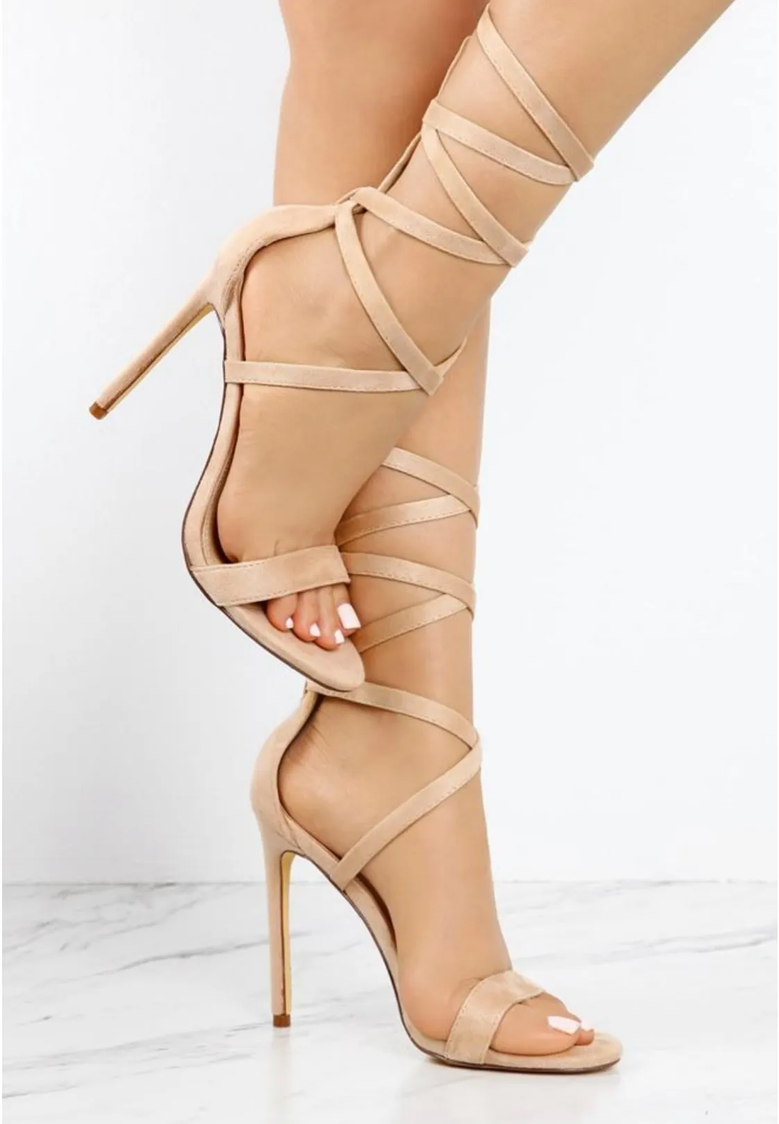 Nudist stappy heel