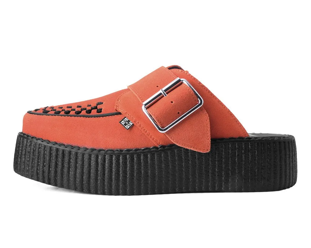 Orange Suede Creeper Mule