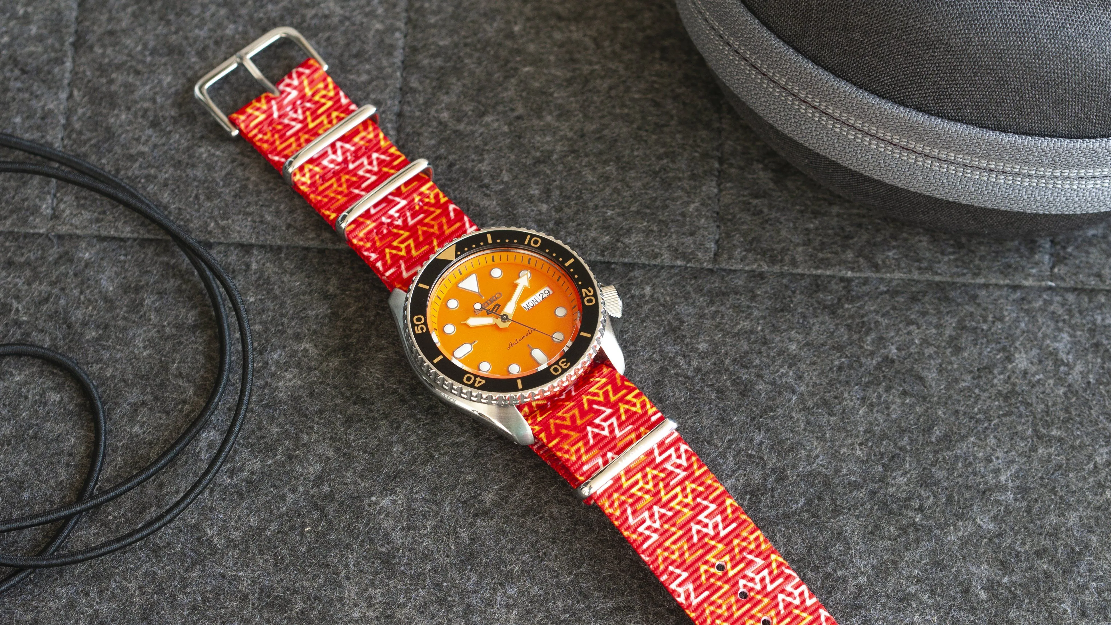 Orange Tangy Graphic Watch Strap