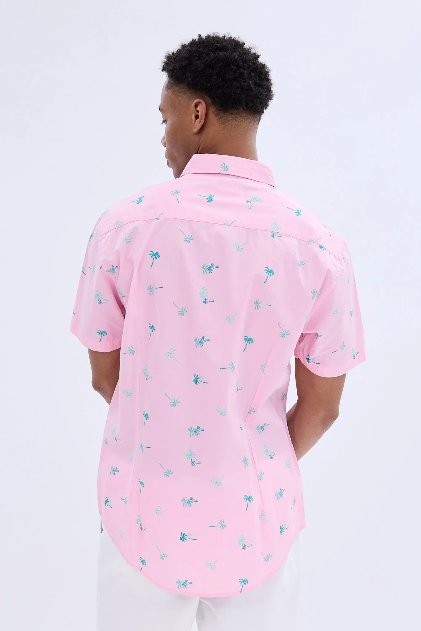 Palms Printed Short Sleeve Poplin Shirt