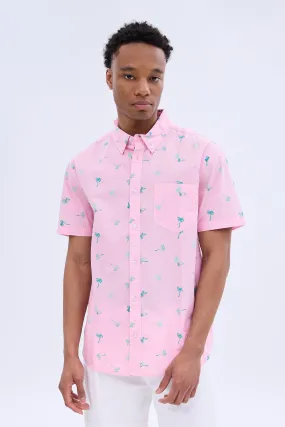 Palms Printed Short Sleeve Poplin Shirt