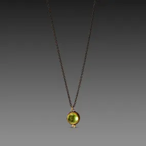 Peridot Necklace with Diamond