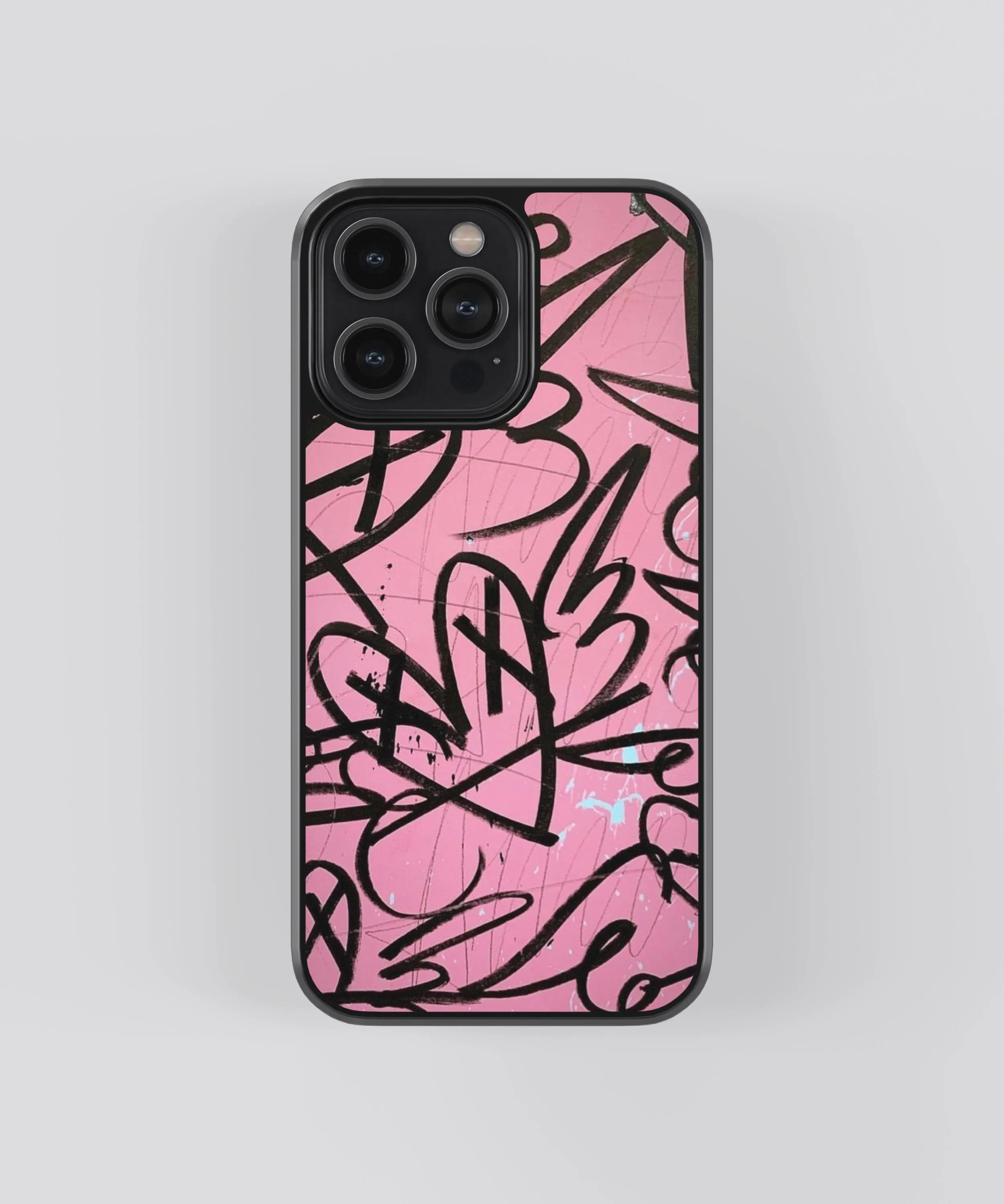 Pink Graffiti Abstract Glass Phone Case Cover