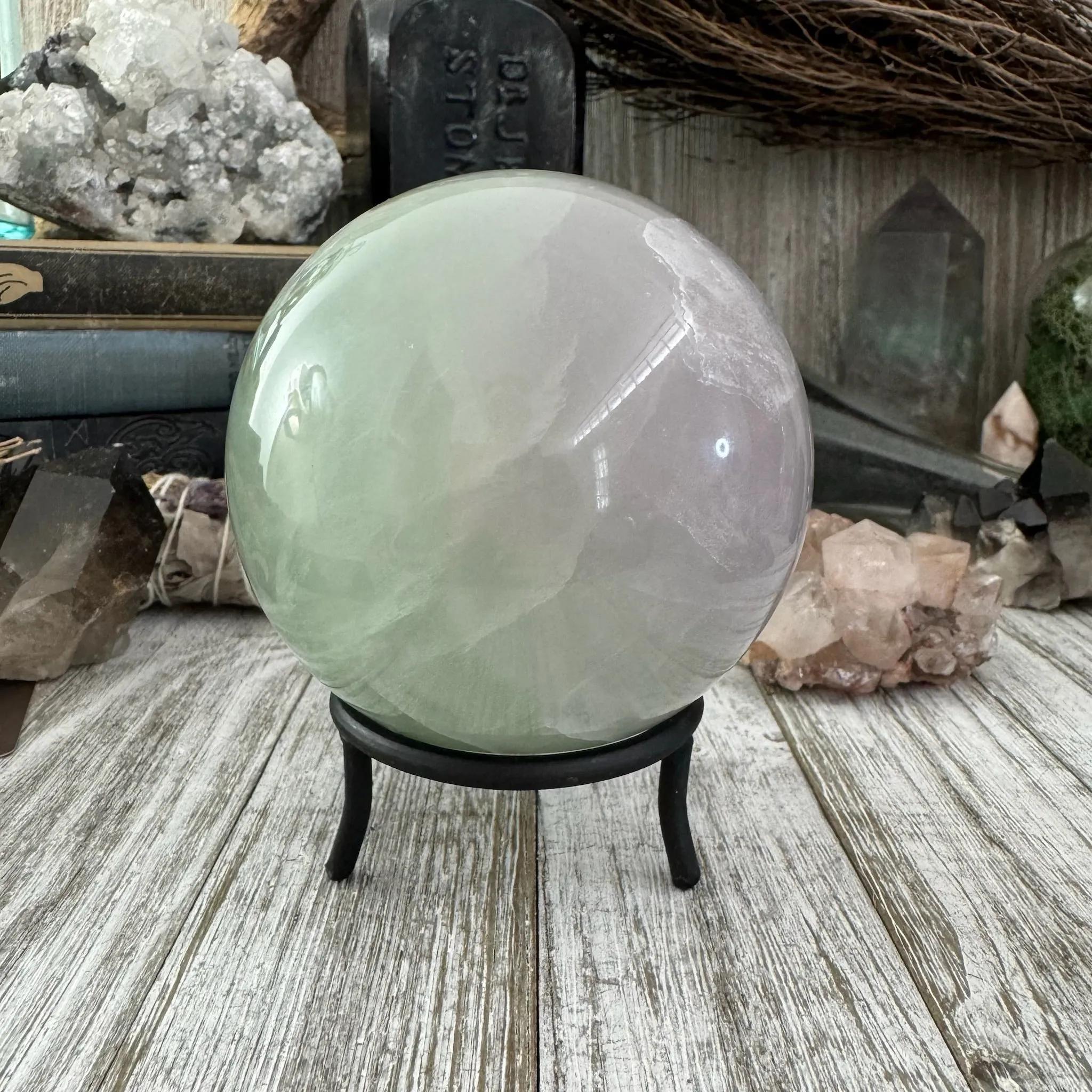 Purple and Green Fluorite Crystal Ball / FoxlarkCrystals