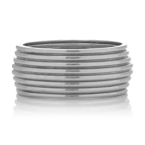 Ribbed Bangle Silver