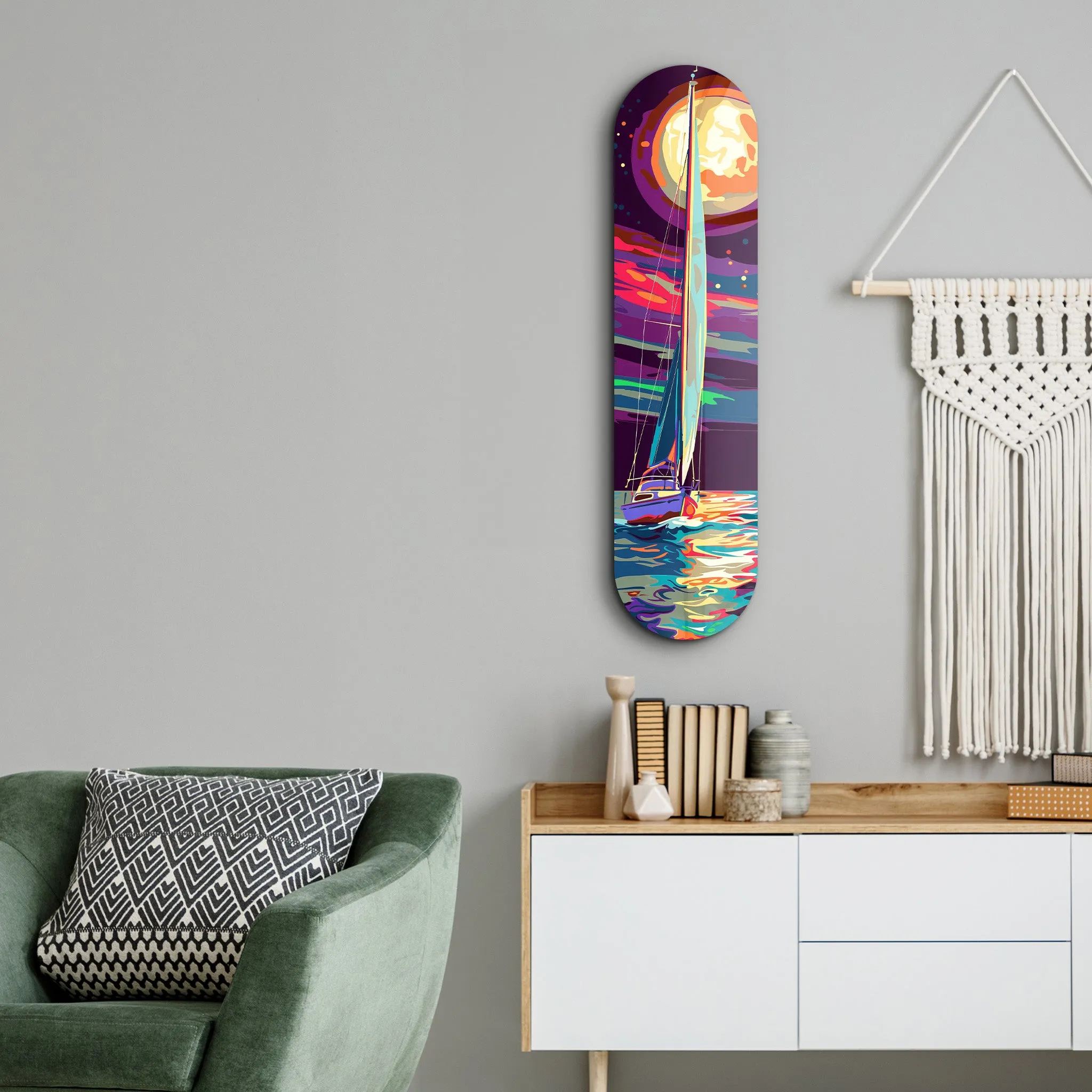 Sailing Boat Painting  2 | Glass Wall Art