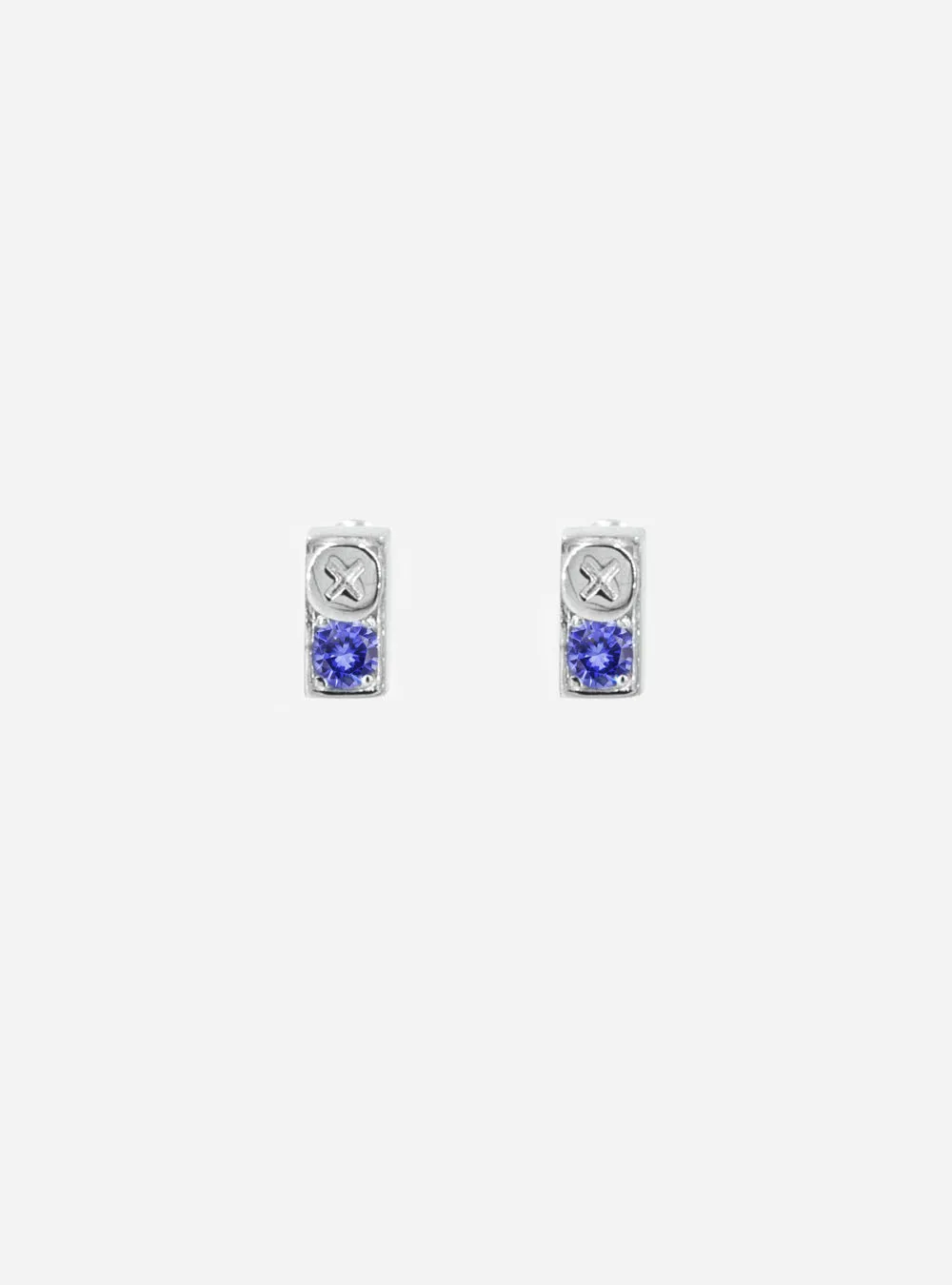 Screwbox sapphire earrings