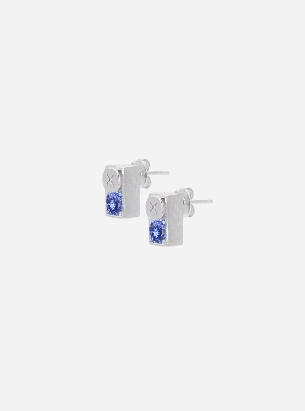 Screwbox sapphire earrings