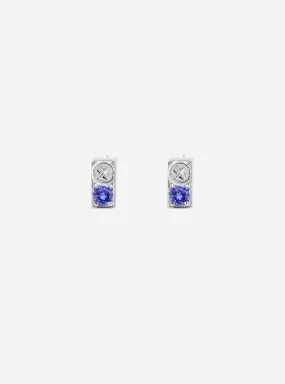 Screwbox sapphire earrings