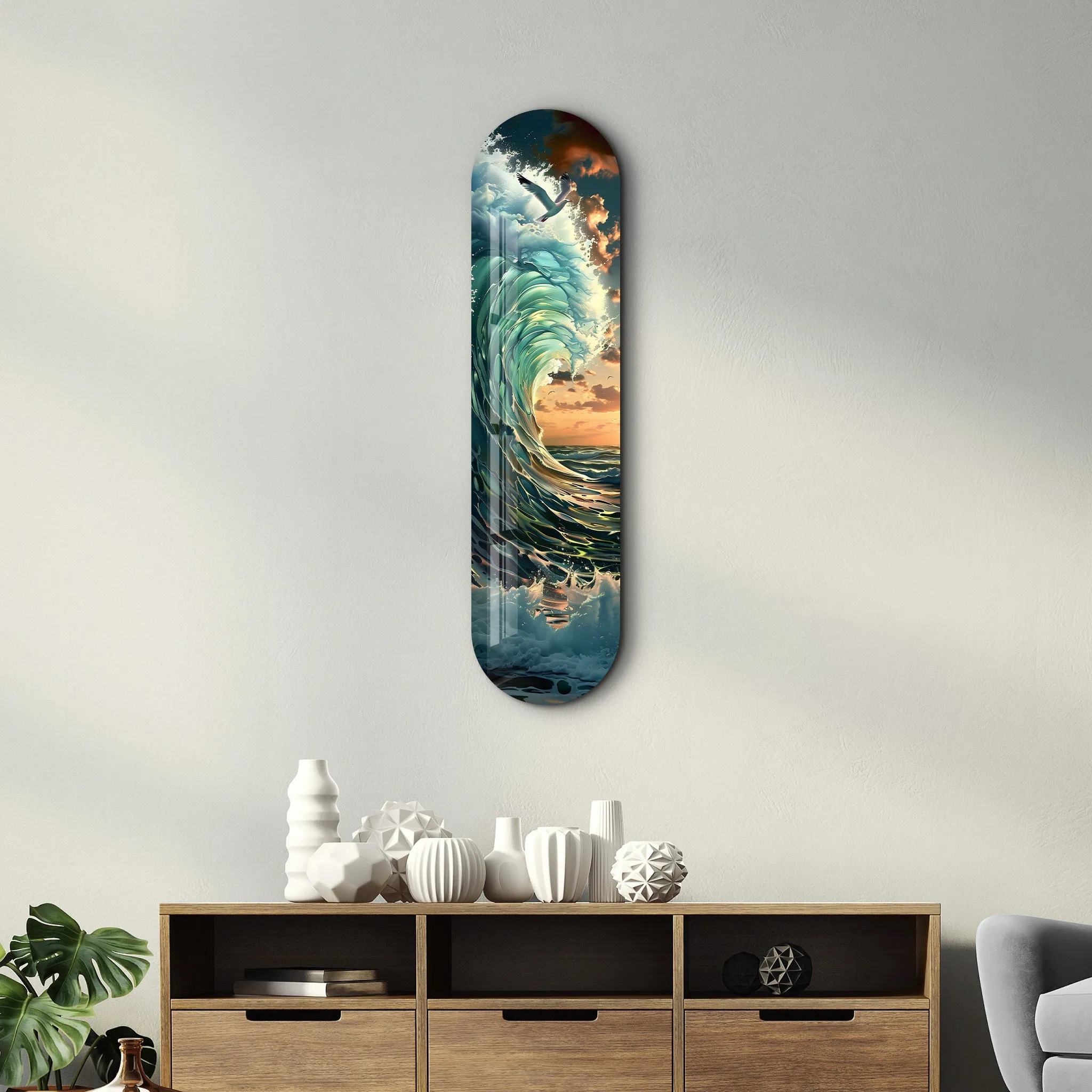 Sea Gull and Ocean V3 | Glass Wall Art