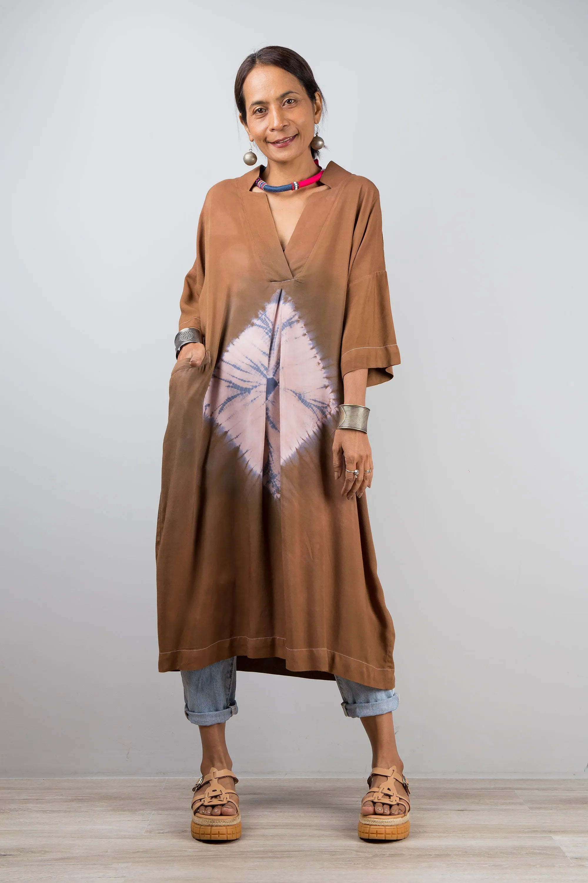 Shibori Kaftan dress