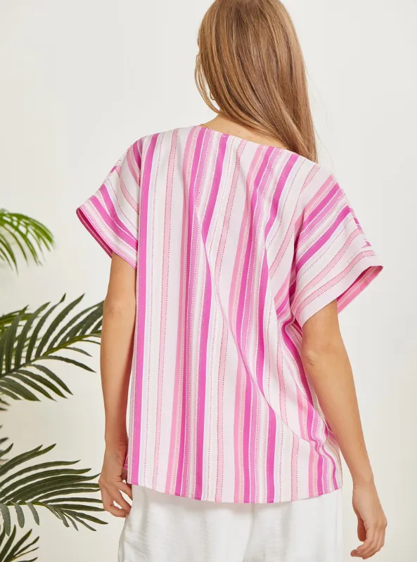 Stripe Dolman Sleeve Top