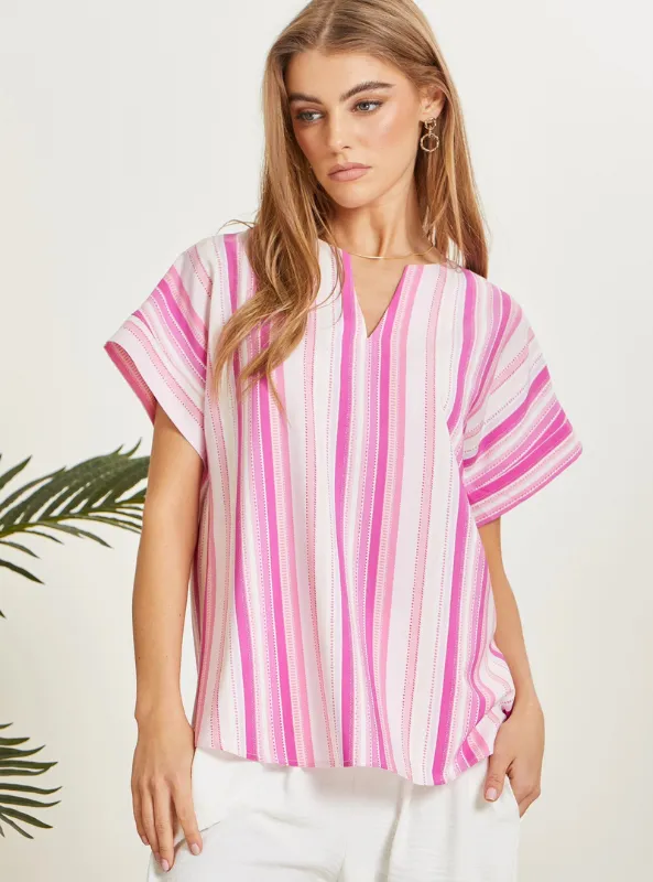 Stripe Dolman Sleeve Top