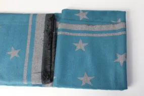 Teal & Grey, Reversible Star Scarf