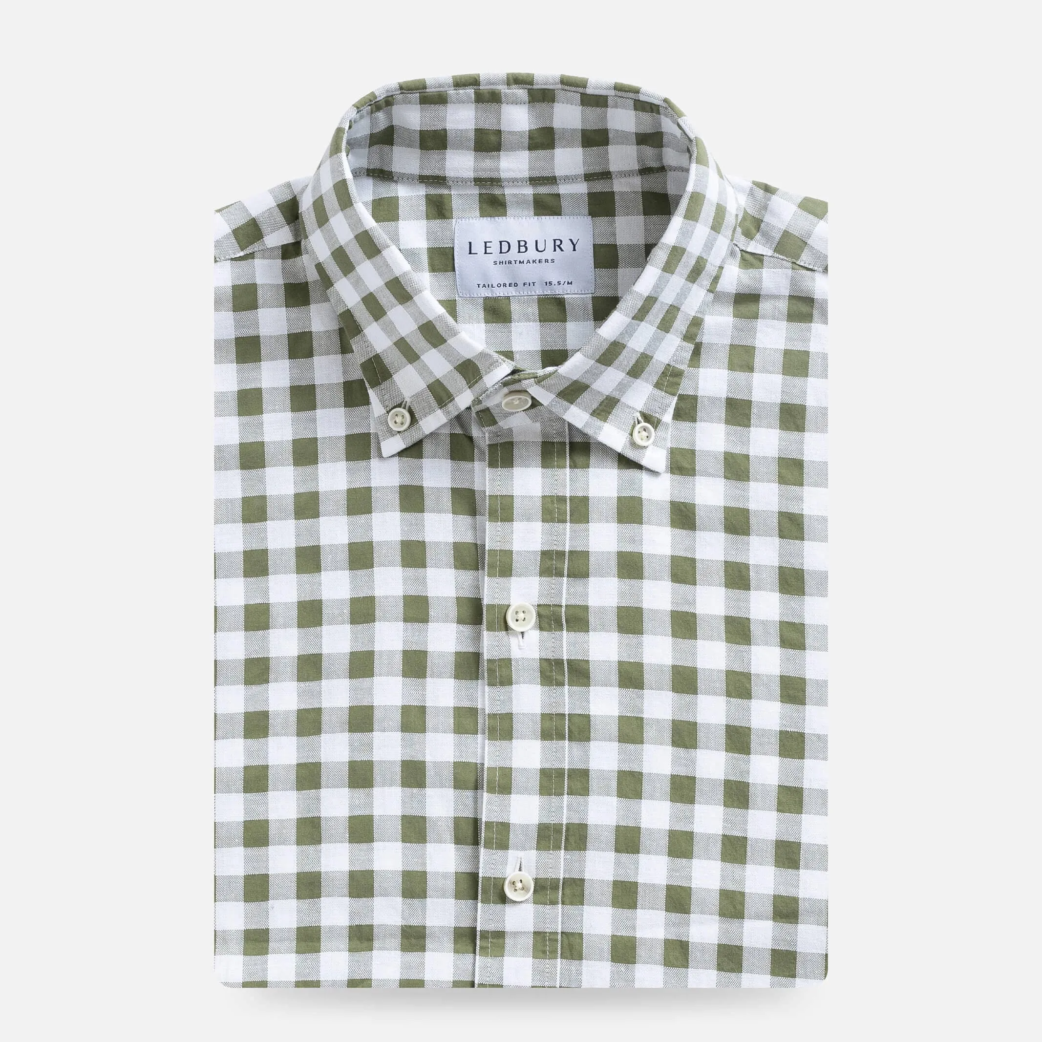 The Dusty Olive Coleman Cotton Linen Gingham Custom Shirt