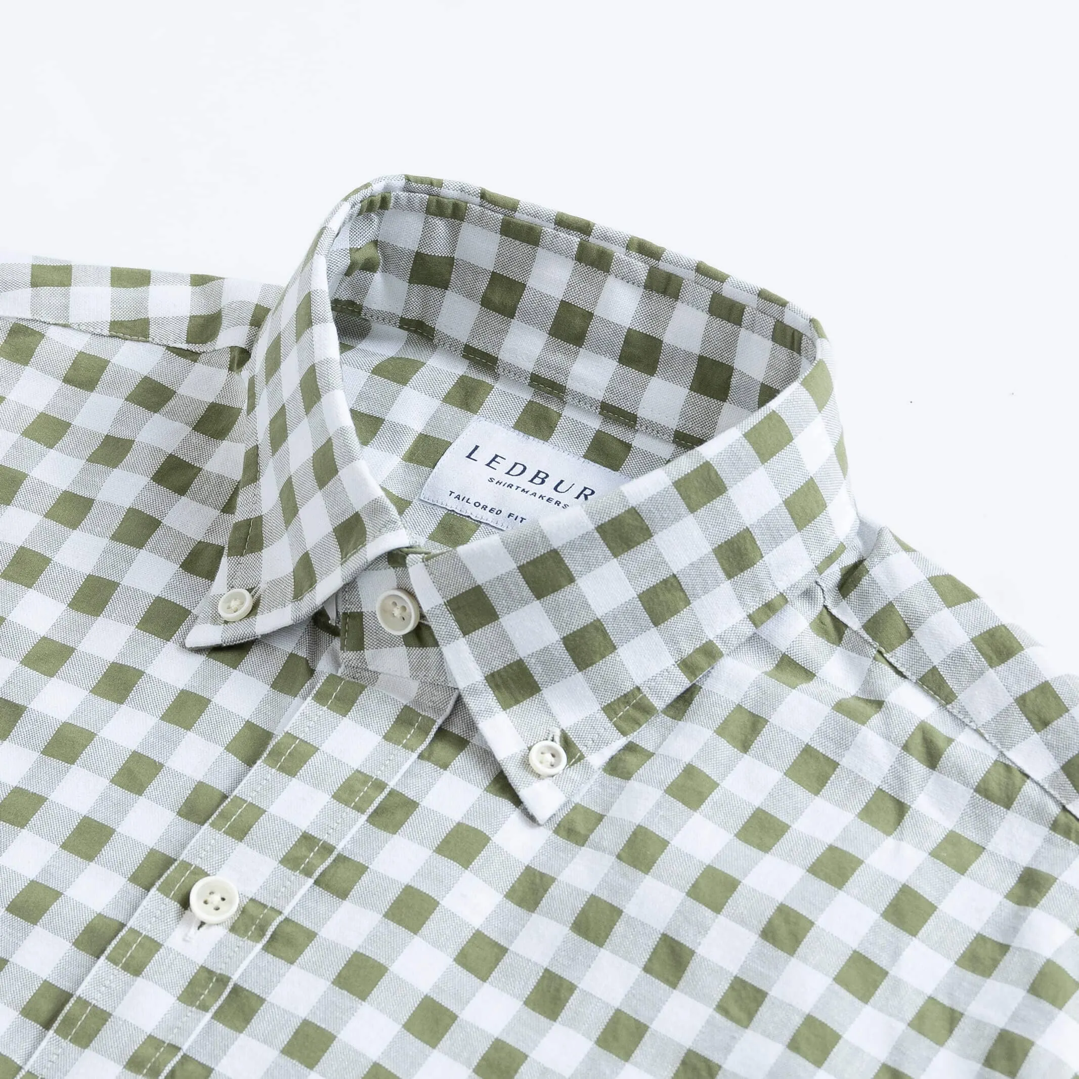 The Dusty Olive Coleman Cotton Linen Gingham Custom Shirt