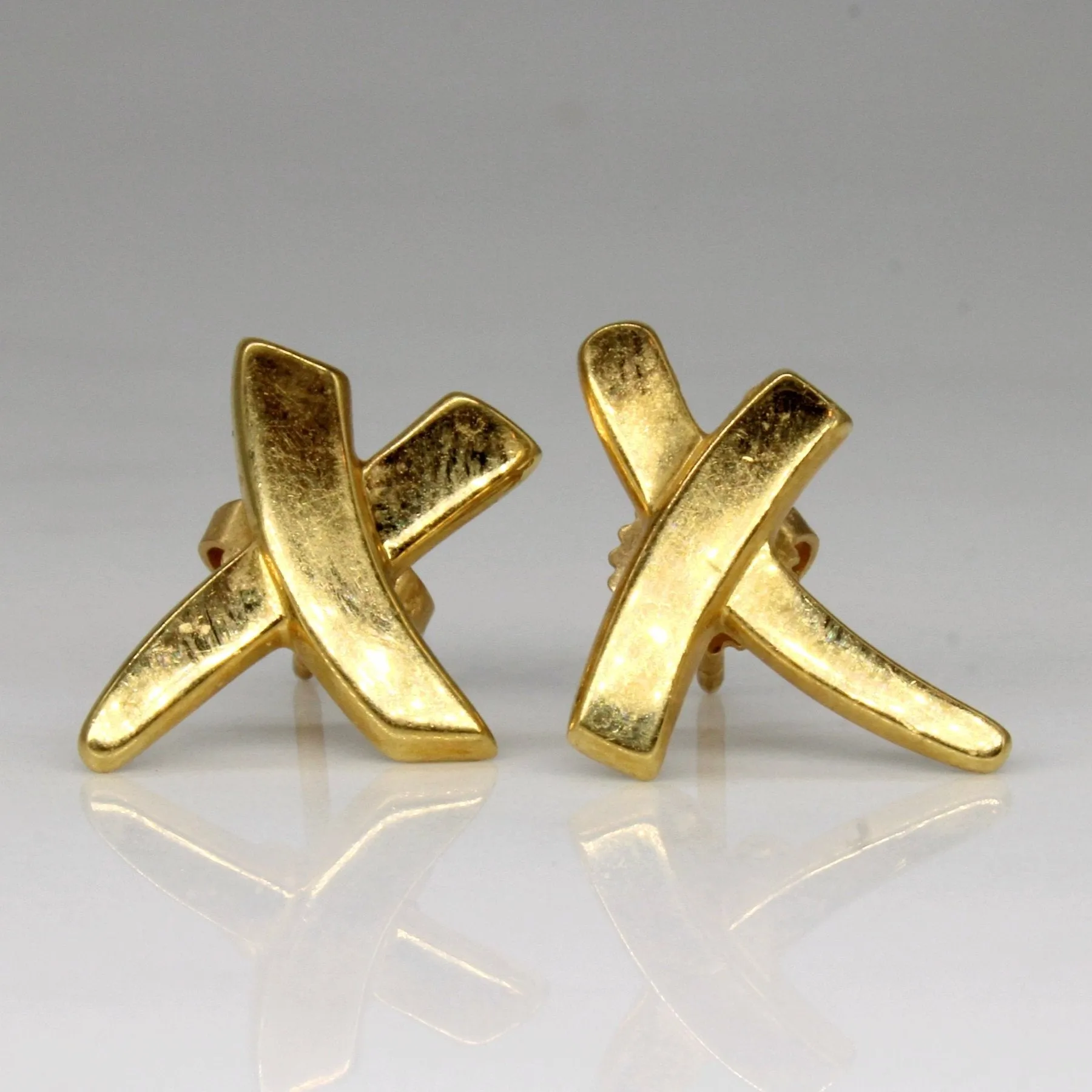 'Tiffany & Co' 18k Yellow Gold Earrings