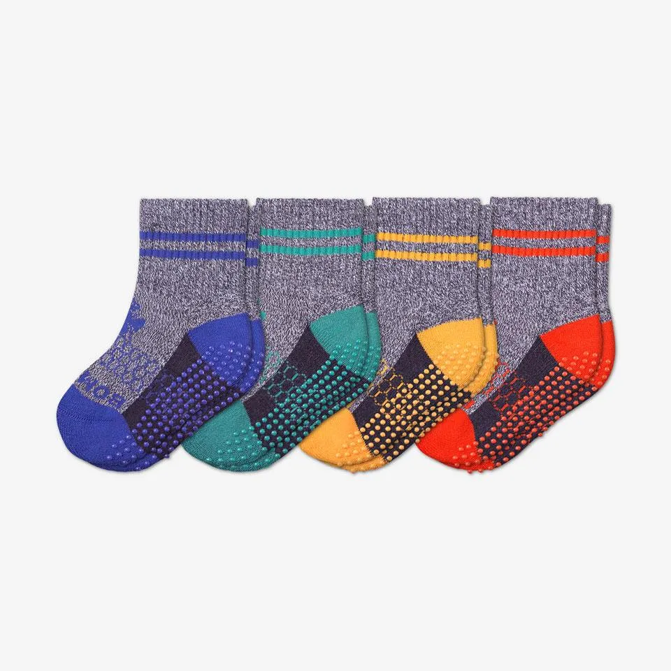 Toddler Gripper Calf Sock 4-Pack