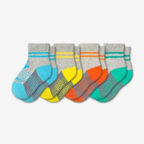 Toddler Gripper Calf Sock 4-Pack