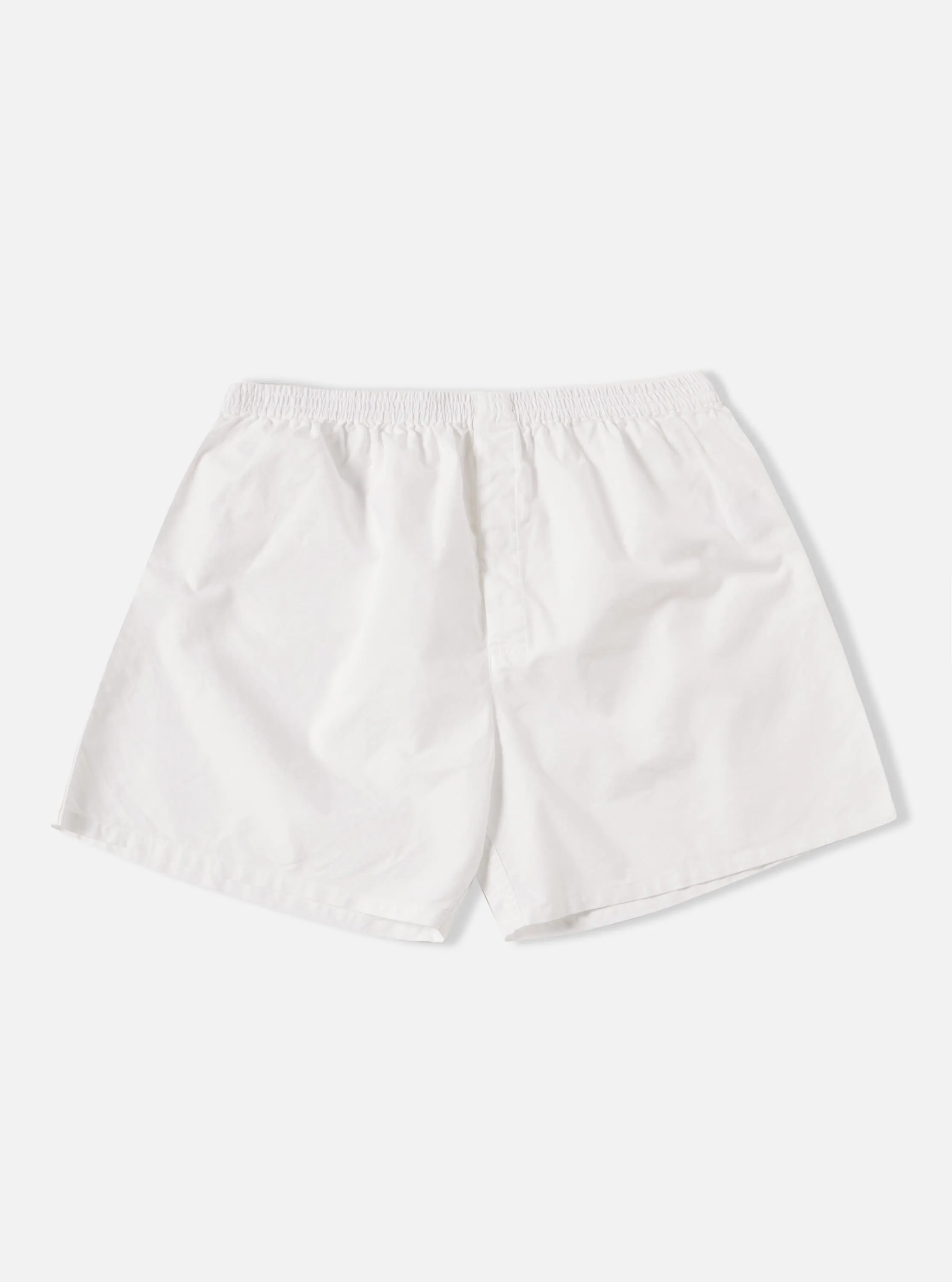 Universal Works Boxer Short in White Oxford Cotton