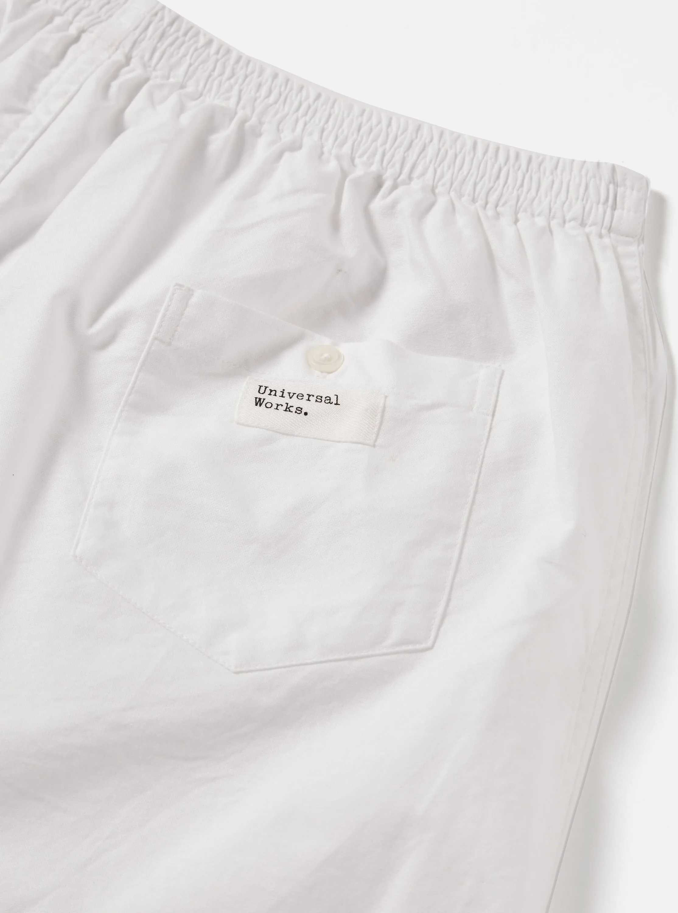 Universal Works Boxer Short in White Oxford Cotton