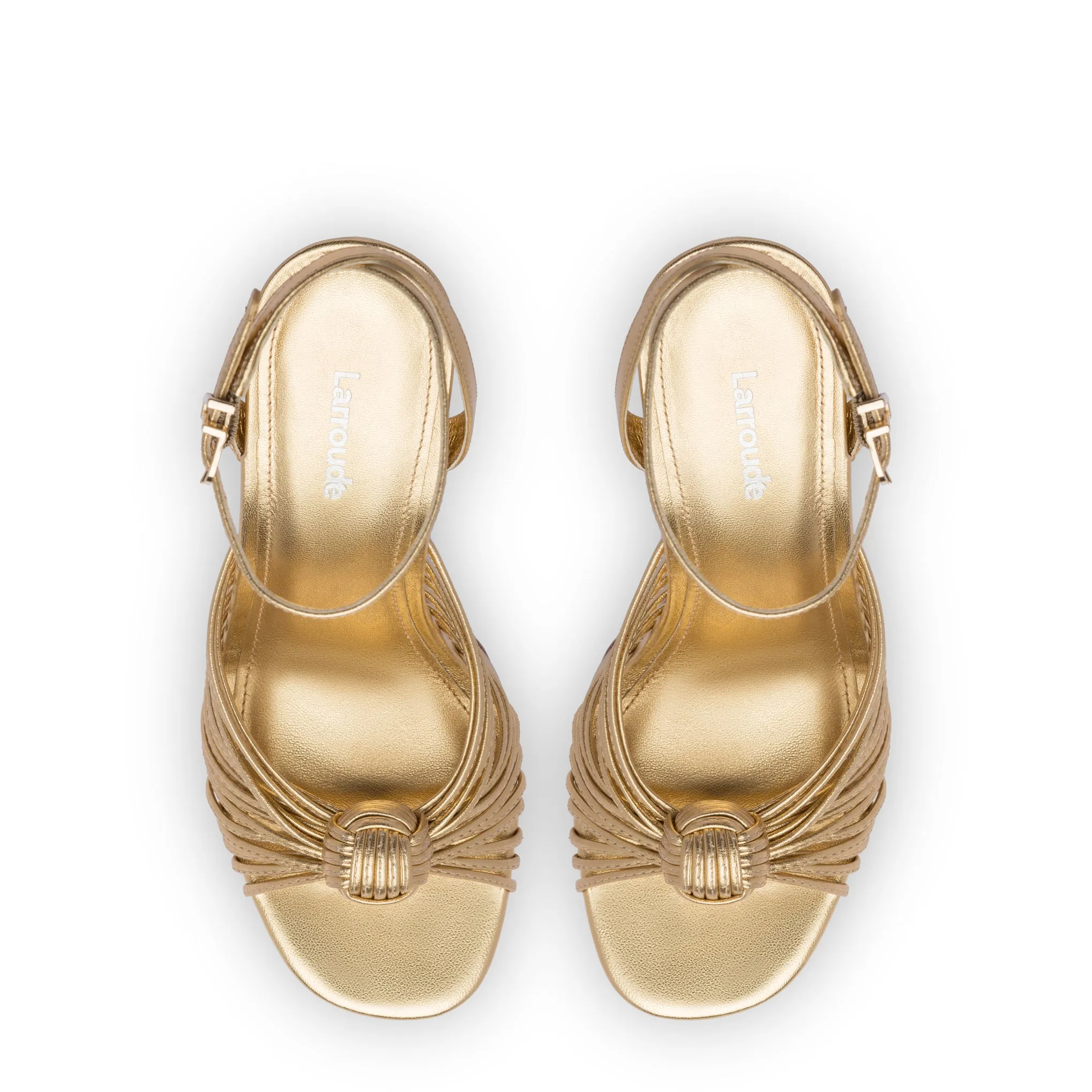 Valerie Platform Sandal In Gold Metallic Leather