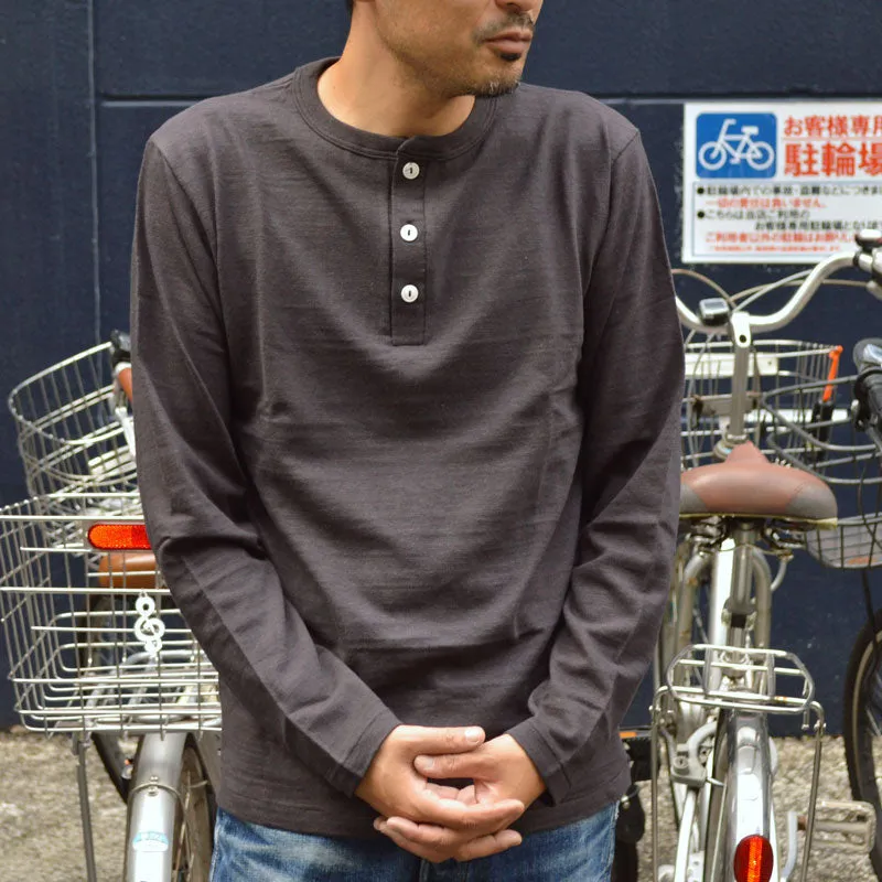 WARE HOUSE "5907" Long Sleeve Henley Neck T-shirt