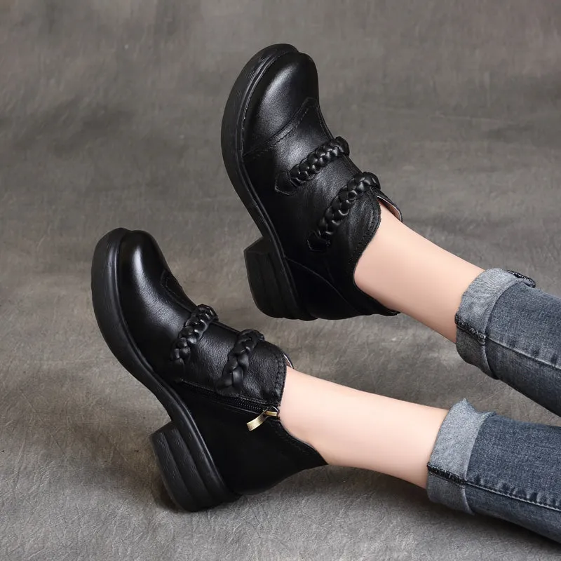 Waterproof Handmade Cow Tendon Women Retro Shoes