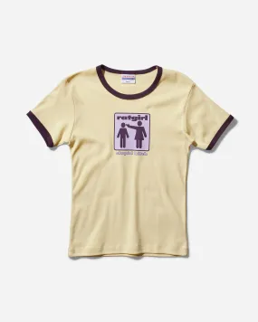 Women's Stupid Bitch Baby Ringer Tee Yellow / Purple