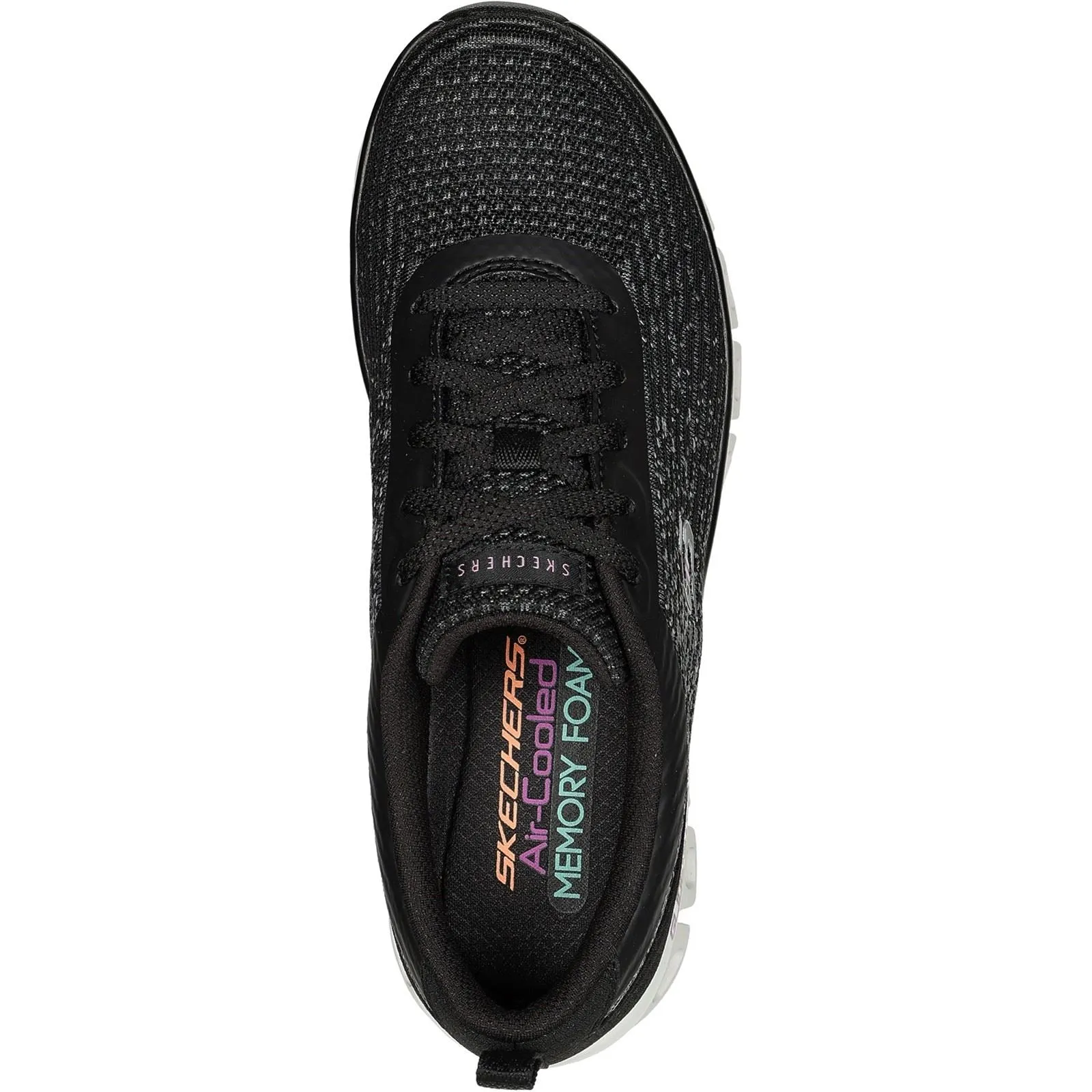 Women's Wide Fit Skechers 104325 Glide-Step Head Start Trainers - Black