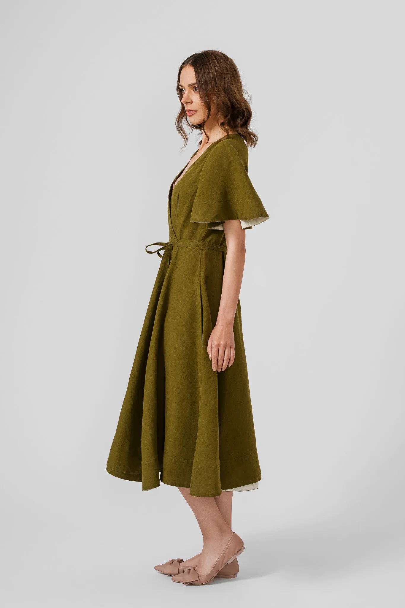 Wrap Dress, Butterfly Sleeve